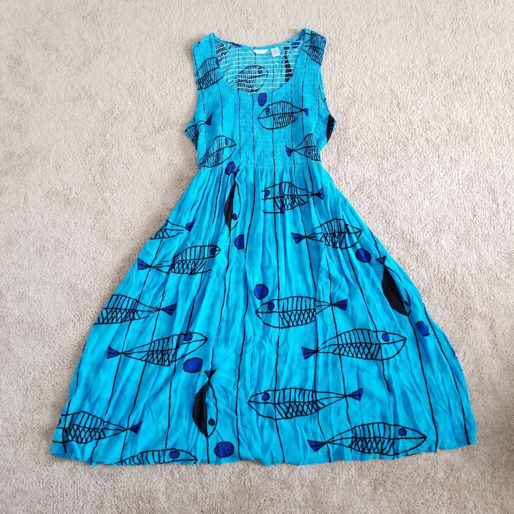 Kaktus Smocked Sleeveless Maxi Sun Dress